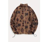 Ms Aztec national printing ultra-fine Austrian fleece jacket zipper lady