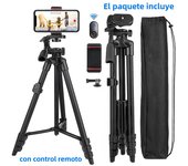 NA3560 Phone Tripod 55in Professional Video Recording Camera Photography Stand for Xiaomi HUAWEI iPhone Gopro with Selfie Remote