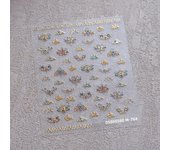1pcs 5D Exquisite Japanese Flower Nail Art Stickers Kawaii Colorful Macaron Flower Nail Decoration Decals DIY Adhesive Accessory
