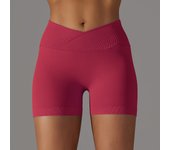 Crossover Waist Women Sport Shorts Yoga Shorts Gym Workout Running High Waist Yoga Shorts Push Up Hip Seamless Fitness Shorts