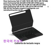 Magic Keyboard for Samsung Galaxy Tab S9 FE 10.9 S9 S8 S7 11-inch Adjustable Stand Case Backlight Touchpad Keypad Multi-Language