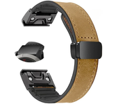 Crazy Horse Leather Silicone Strap for For Garmin Tactix 7 Pro Fenix 6X 7X 7pro 6 5plus Magnetic Buckle for Garmin 26mm 22mm 20