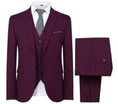 Mens Suit Wedding Party Dinner 3-pieces Suit Blazer Vest Pants 9 Colors