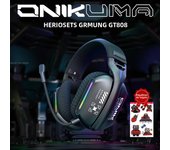 ONIKUMA GT808 Wireless Headphone with RGB Light 2.4Ghz Low Latency Gaming Headset with 360° Rotating Microphone For PC PS5