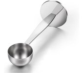 Cuchara para café de acero inoxidable 2 en 1, cuchara para café de doble propósito, soporte para cuchara multifunción, herramientas para medir y apisonar