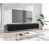 Mesa de tv Sarasota 166 , Muebles ES, LED, Negro, 180 x 30 x 33cm