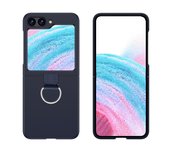 Simplicity Fashion Foldable Ring Buckle Holder Phone Case For Samsung Galaxy Z Flip 3 4 5 5G Shockproof Soft Silicone Back Cover