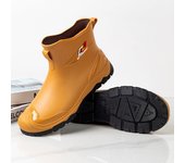 Rain Boots for Men， New Fashion Non-slip Rain Boots with Drawstrings That Can Be Worn in All Seasons and Waterproof Rubber Shoes
