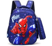 Spider Man School Bag, Super Hero With Pencil Case Full Print Backpack & Travel Bag, For School, Exterior Activities & Everyday
