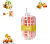 Cubitera, 2 en 1, con tapa y recipiente, moldes flexibles de silicona para hielo, bandeja para palitos de hielo, ideal para deportes y botellas de agua (verde, 800 ml)