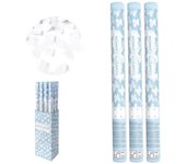 Pack de 12 cañones de confeti de mariposas blancas de papel de 80 cm - PartyDeco