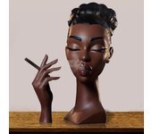 Decorative Figure "Headscents" - Aroma Diffuser with Afro-Chic Design for Office and Home