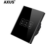 AXUS EU Touch Switch Power Led Panel Wall Lamp Light sensory Switches Tempered Black White Crystal Glass 1/2/3 Gang AC100-240V