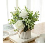 Artificial Flowers Hydrangea Bouquet Silk Tea Rose Buds Vase Home Decor Garden Wedding Decorative Fake Plants Christmas Garland