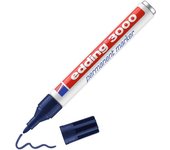 edding 3000 marcador permanente - azul acero - 1 rotulador - punta redonda 1,5-3 mm - indeleble de secado rapido - resistente al agua y a los borrones - carton, plastico, madera, metal - universal