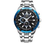 CURREN-Reloj analógico de Maple inoxidable para hombre, accesorio de pulsera de cuarzo resistant to Agua with calendar, complemente Masculino Deportivo de marca de lujo con diseño Militar, 8023