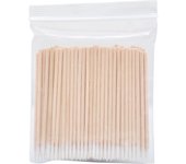 100Pcs Wood Cotton Swab Manicure Clean Sticks Buds Tip Wood Cotton Head Swab Manicure Detail Corrector Nail Polish Remover