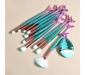 11Pcs/Set Professional Mermaid Makeup Brushes Eye Set Kits Shadow Eyeliner High Quality Makeup Brush Tools Eyebrow Beauty Tools