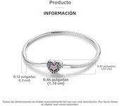 Silver Plated Original Bracelet 17-20CM Bangle Rose Love Zircon Bracelets Fit DIY Charms Valentine's Day Jewelry Gift For Women