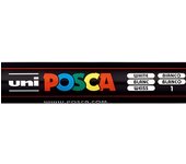 Posca pc-5m marcador de pintura - punta de bala 1.8-2.5mm - tinta base al agua - resistente a la luz - color blanco (6 uds)