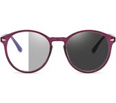 Photochromic Anti Blue Rays Computer Glasses Women Vintage Round Frame Gaming Glasses Men Anti Eyestrain Light Blocking Eyewear