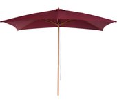 Sombrilla Parasol 2x2,95m y Altura 2,5m Jardin Terraza Poliester 180g/m2 y Madera Color Vino