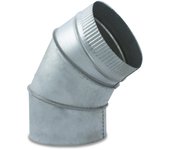 CAEXVEN Codo de Sectores para Conductos de Estufas y Chimeneas de Leña en Acero Galvanizado - Ángulo: 60º - Serie lisa