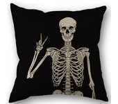 1pc, Spooky Skull Pillow Cover for Gothic Halloween Decor for Living Room, Sofa, Car, Cushion Cover And Home Party Pillowcase