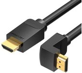 Cable HDMI 2.0 4K Acodado Vention AAQBI/ HDMI Macho - HDMI Macho/ 3m/ Negro
