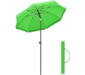 Sombrilla de 160 cm, Inclinación Bidireccional, Altura Ajustable, Bolsa de Transporte, Ideal para Balcón, Jardín, Terraza y Playa, UPF 50+