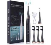 Cepillo de Dientes Eléctrico Portatil-Limpiador Dental-Limpieza Bucal Diaria, Cepillo y Raspador Dental,5 Niveles de Intensidad,3 Cabezales de Cepillo y 1 Cabezal Limpieza ()