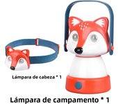 Portable LED Lantern with 2 Modes Children's Flashlight Cute Animal Headlight Outdoor Camping Night Walk Searchlight Kids Gift