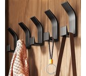 Ganchos Percheros de Pared, 5 Piezas Ganchos Toalla with Tornillo, Perchero de Metal Perchero Pared, Gancho de Puerta Colgadores para Montaje en Pared, Wall Hooks para Estante Baño Gabinete