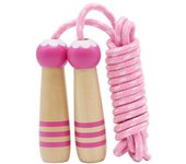 Cuerda de Salto para niños, Cuerda de salto de Algodón ajustable de 7 pies con Mango de Madera para niños y niñas Fitness ejercicio al Aire Libre