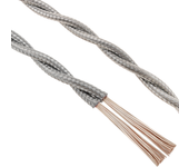 Cable eléctrico decorativo trenzado 25m 2x0.75mm de color gris plata - BeMatik