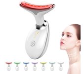 Device de Belleza para Rostro y Cuello, herramienta multifuncional para el cuidado de la piel facial, masajeador facial y de Cuello with Luz LED de 7 Colores para el cuidado de la piel