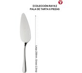 Mr.Spoon Serie Raya,Pala y Cuchillo para Tartas de 2, 6 o 12 piezas,Acero inoxidable 18/0,Plateado,Económico y funcional,Cuchillo de tarta largo283mm,Pala de tarta 258mm,Mango monobloque,Apto para lavavajillas,Empaque ecológico,Para casa,hotel,restaurante