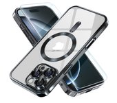Luxury Magnetic Plating Case For iPhone 15 16 Pro Max Plus Pro Camera Lens Protector Glass For Magsafe Wireless Charger Cover