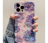 Retro Oil Painting Phone Case For iPhone 13 14 15 16 ProMax 12 11 Luxury Flower Print Shockproof Silicone Cover Artistic Decor