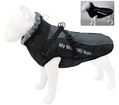 2XL Ropa para mascotas grandes Arnés de abrigo para perros de algodón cálido de invierno （gris meteorito）, Sunny