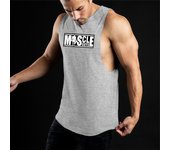Summer Breathable Wide Shoulder Casual T-shirts Men's Sports Running Fitness Crew Neck Tank Tops