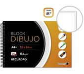 Golden cuaderno de dibujo a4 plus - papel de 135gr - 20 hojas - recuadro interior tamaño a4