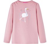 Camiseta infantil de manga larga 140 en color Rosa claro/Azul marino/Azul claro