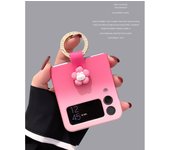 Cute Ins Korean Glitter Ring Flower Rabbit Gradual Change Case for Galaxy Z Flip 3 5G Z Flip3 Flip4 Zflip3 Zflip4 Z Flip 4 Cover