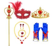 Kids Princess Cosplay Costume Plastic Crystal Tiara Snowflake Jewelry Necklace Earrings Kit Girl Elsa Anna Party Dress Accessory