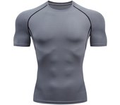 Men Running Compression Shirts Quick Dry Soccer Jersey Fitness Tight Sportswear Rash Guard Athletic Gym Sport Short Sleeve Shirt