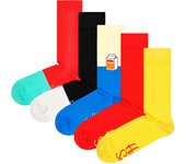 Happy Socks Calcetines 5 Pack Solid Rib, Mixed y Milk Talla 36-40 - Mejora Tu Look