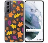 Tumundosmartphone Funda Gel Transparente para Samsung Galaxy S21 5G diseño Otoño Dibujos