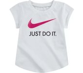 Camiseta de Manga Corta Nike Swoosh para bebe en color blanco