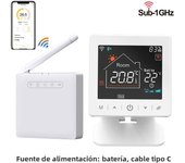 Smart Wireless Thermostat Gas Boiler Heating Room RF433 WiFi Tuya Temperature Controller and Receiver USB Battery Powered Google